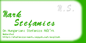 mark stefanics business card